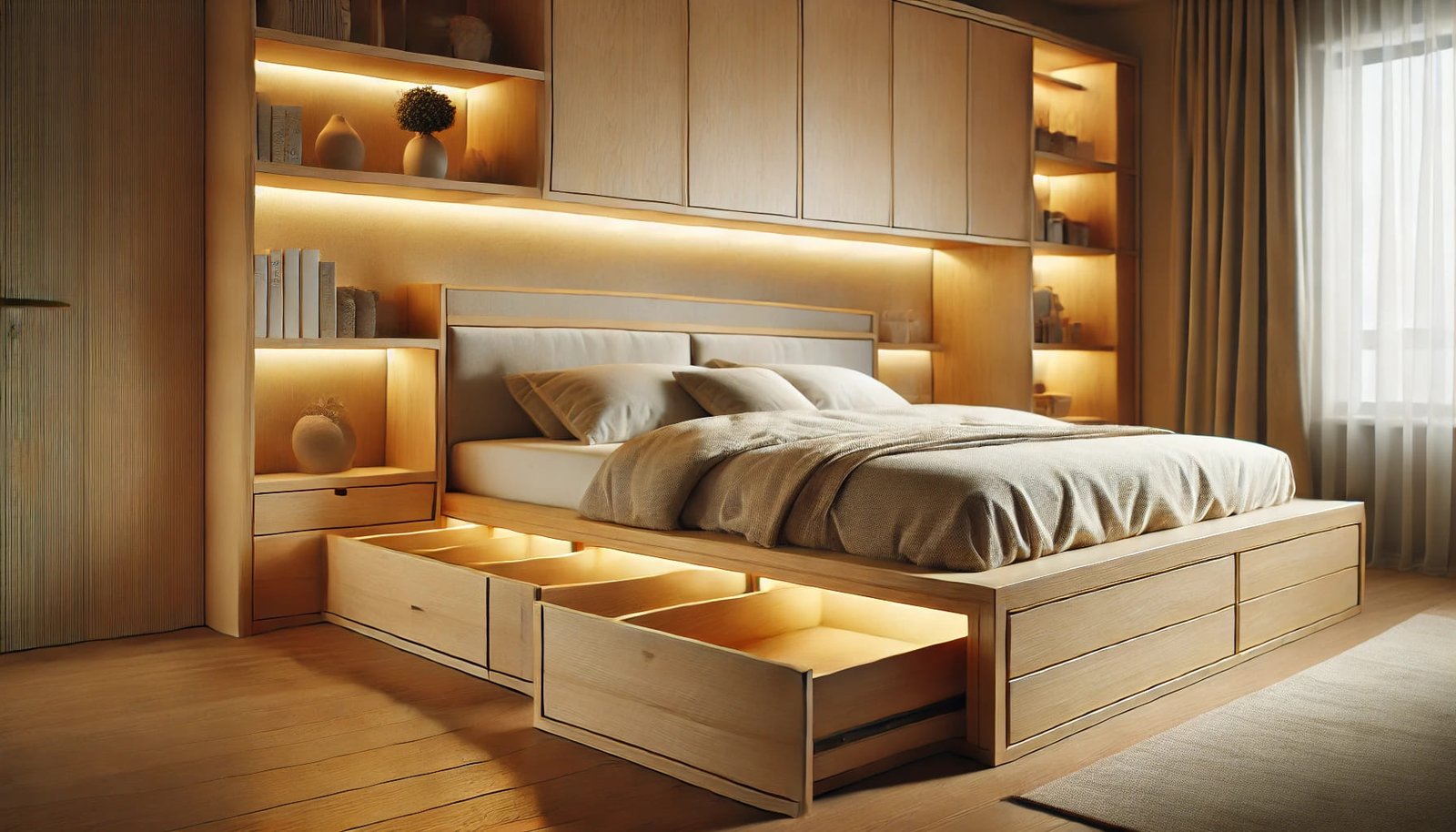 Built-In Bed Frame with Storage